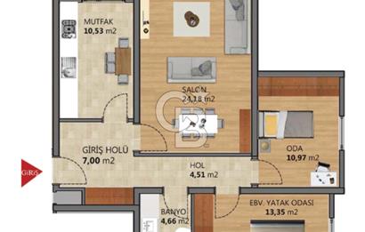 BAHÇEKENT EMLAK KONUTLARINDA SATILIK 2+1 MASRAFSIZ DAİRE