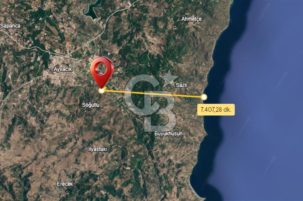 ÇANAKKALE AYVACIK SÖĞÜTLÜ' DE ASOS GÜZELGAHINDA SATILIK 40.000M2 TARLA