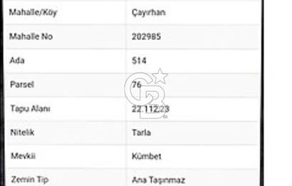 Ankara,Nallıhan,Çayırhan 22.112,23 m2 tarla