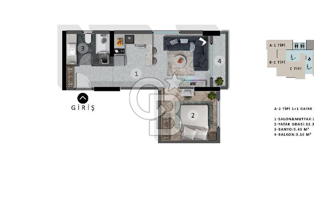 Süleyman Demirel'de Projeden Ultra Lüx 1+1 Yatırım Fırsatı