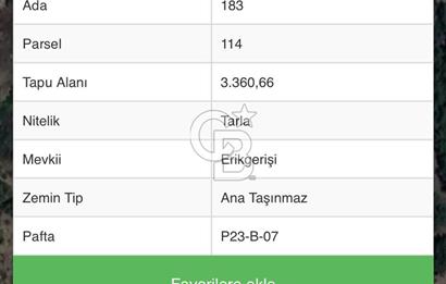 KAŞ DOĞANTAŞ ERİKGERİŞİ SATILIK TARLA