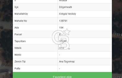 DÖŞEMEALTINDA ŞEHİR MERKEZİNDE SATILIK ARSA