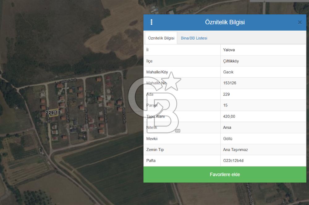 YALOVA ÇİFTLİKKÖY 500 EVLER SATILIK KONUT İMARLI ARSA!. 420 M2