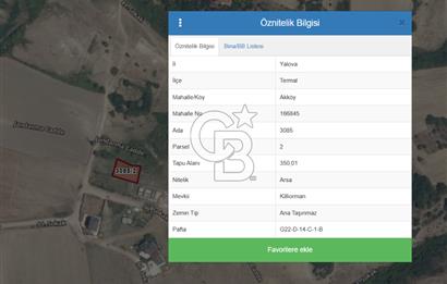 YALOVA TERMAL AKKÖY SATILIK VİLLA İMARLI ARSA!.350 M2