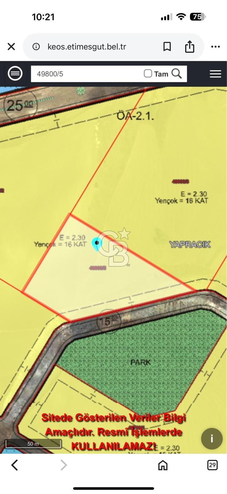 ANKARA YAPRACIKTA SATILIK FIRSAT ARSA