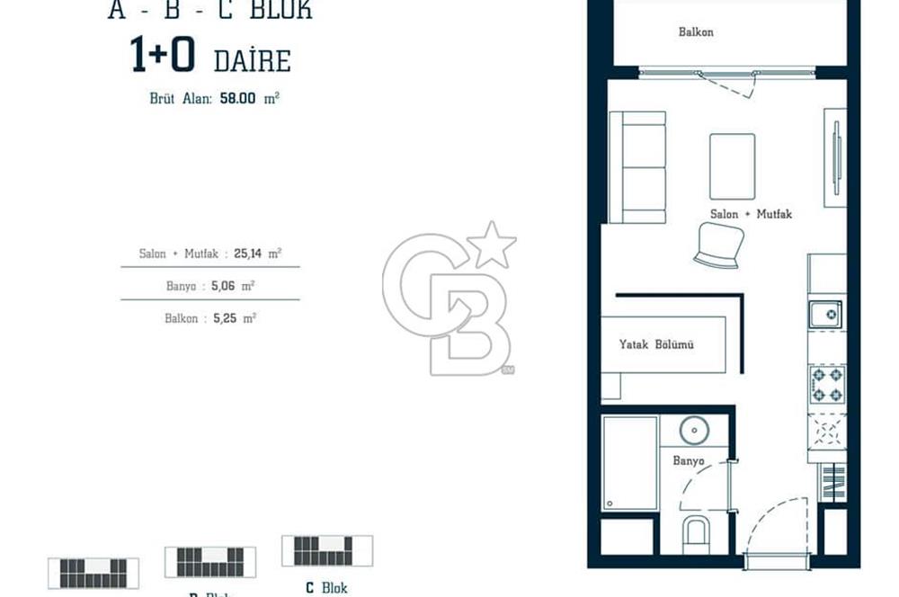 Fortis İstanbul Satılık 1+0 Daire