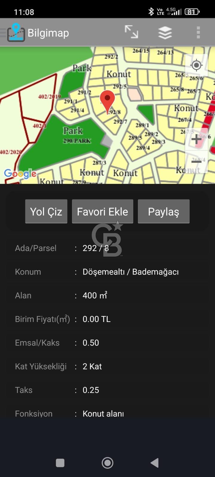 DÖŞEMEALTI BAĞDEMAĞACIN DA MERKEZİ KONUM DA 400 M2 İMARLI PARSEL