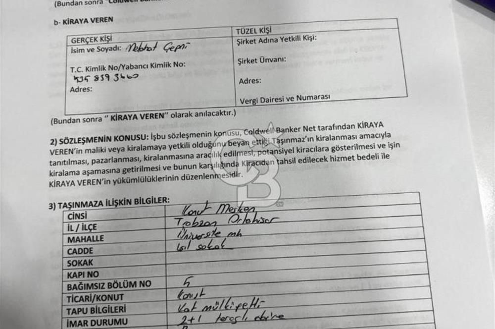 ÜNİVERSİTE MAHALLESİNDE KİRALIK 2+1