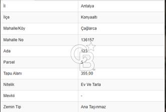 KONYAALTI ÇAGLARCADA DOGA MANZARALI SATILIK TARLA - 1 - 318489