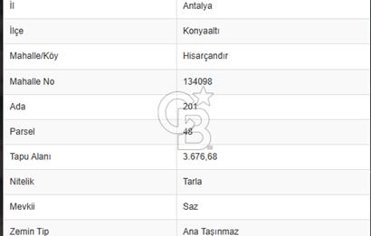 KONYAALTI HİSARÇANDIRDA ORMANA SINIR DOĞA MANZARALI SATILIK ARSA