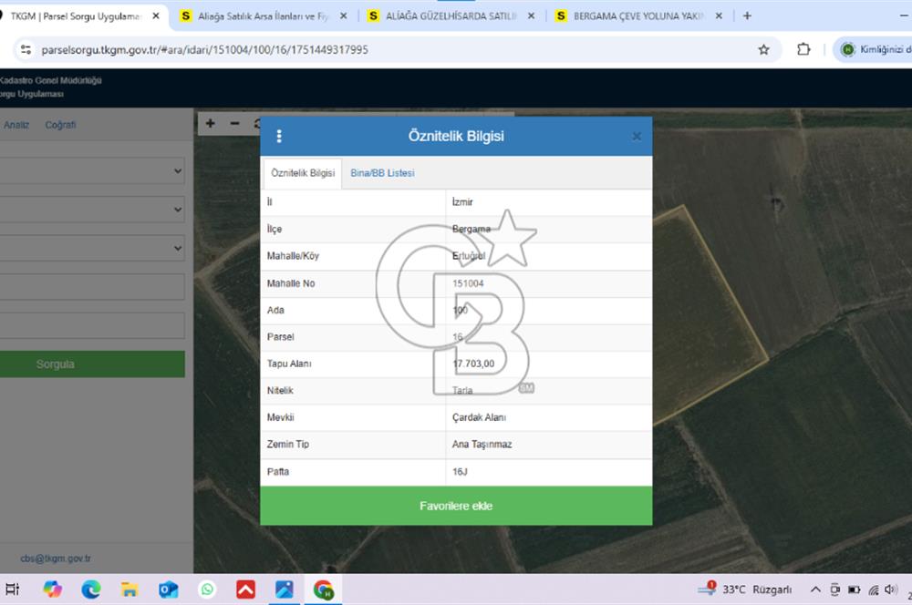 BERGAMA ZEYTİNDAĞ'DA KÖY İÇİNDE MÜSTAKİL SATILIK ARSA