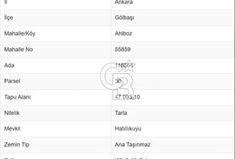 GÖLBAŞI İLÇESİ AHİBOZ MAH. SATILIK TARLA - 7 - 318570
