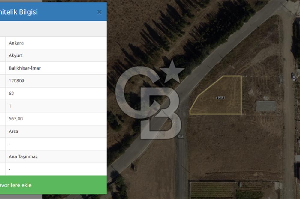 AKYURT BALIKHİSAR MAH SATILIK 563 M2 ARSA… MÜSTAKİL VİLLA