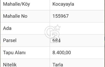 ÇANAKKALE ÇAN KOCAYAYLA KÖYÜNDE 8400 M2 YATIRIMLIK TARLA