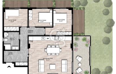 KADIKÖY SUADİYE'DE BAHÇELİ HAVUZLU 128 M2 SATILIK PROJE DAİRE