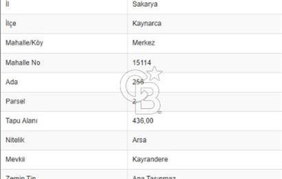 Sakarya Kaynarca Merkez Mah. Konut İmarlı Satalık Fırsat Arsa