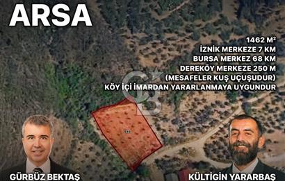İznik Köyiçi İmarlı 1.462 m2 Yatırım İçin Fırsat Satılık Arsa