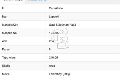 LAPSEKİ’DE BOĞAZ VE KÖPRÜ MANZARALI İMARLI ARSA