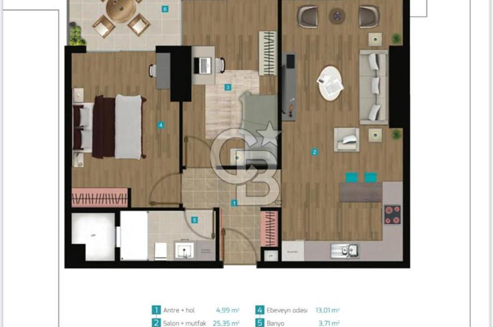 İZKA MERKEZ YAŞAM 2+1 KİRALIK DAİRE