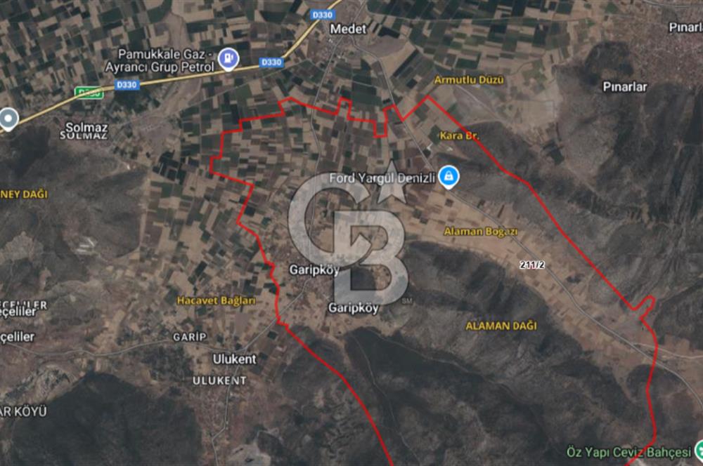 Tavas Garipköy Mah. 4.826 M² Satılık Tarla