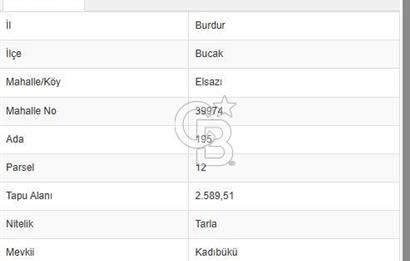 BUCAK ELSAZI MAH. ASFALT YOLU OLAN GÖL KENARI SATILIK ARAZİ
