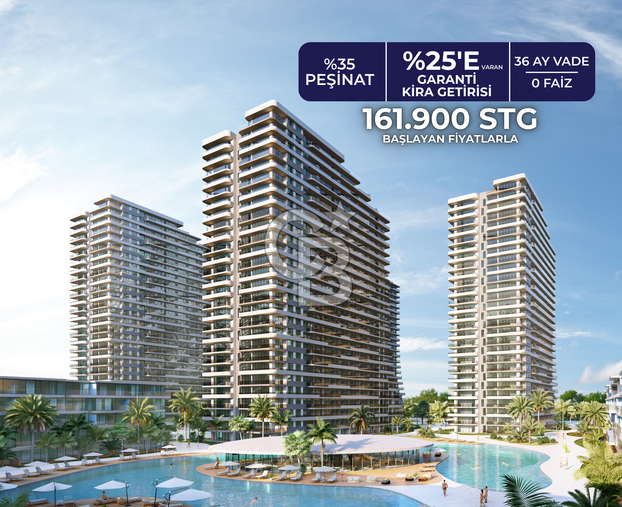 KKTC İskele'nin En İyi Projesi Grand Sapphire Blu'da Ödeme Planlı Satılık Fırsat 1+1 Daire