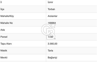 İzmir Torbalıda Satılık Tarla 