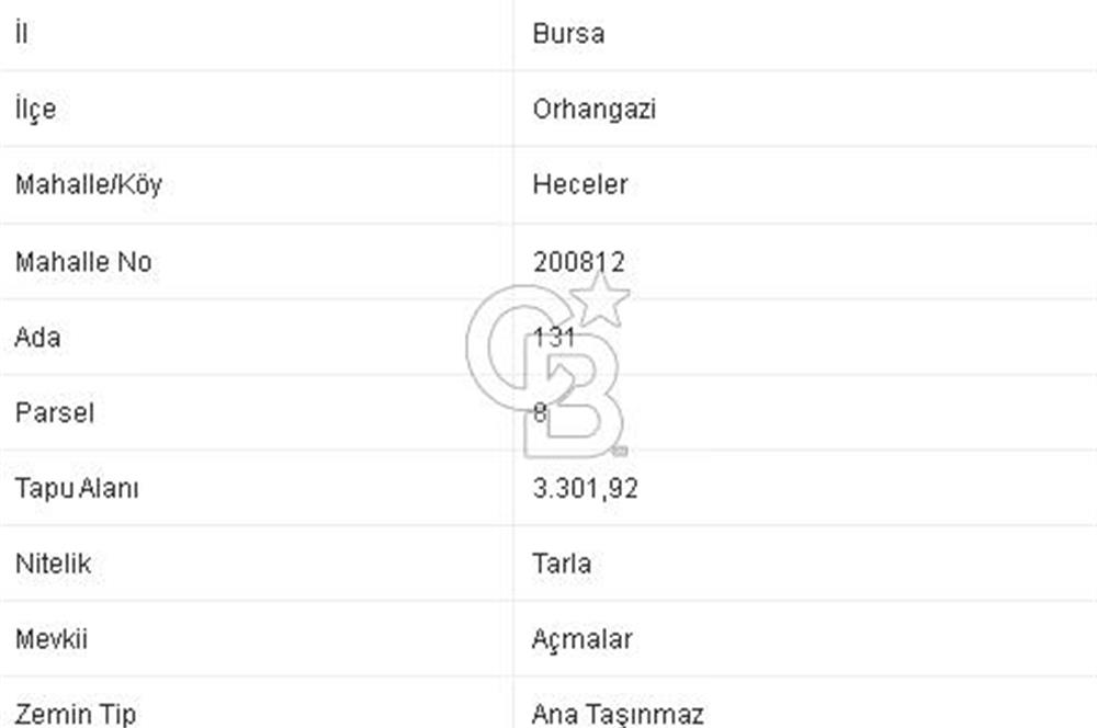 CB BLACK'TEN ORHANGAZİ HECELER'DE 55m2 HİSSELİ SATILIK TARLA