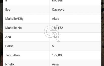 Çayırova aksede 179 m2 yatırımlık arsa kaçırılmayacak konum