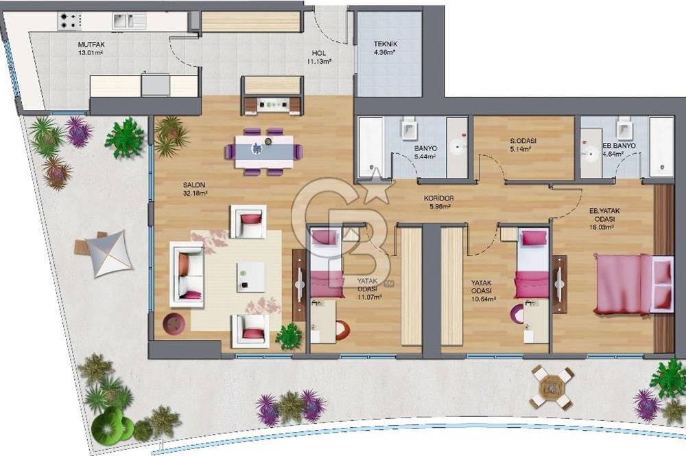 AĞAOĞLU MASLAK 1453 ARA KAT 3.5+1 A BLOK LÜKS SATILIK DAİRE