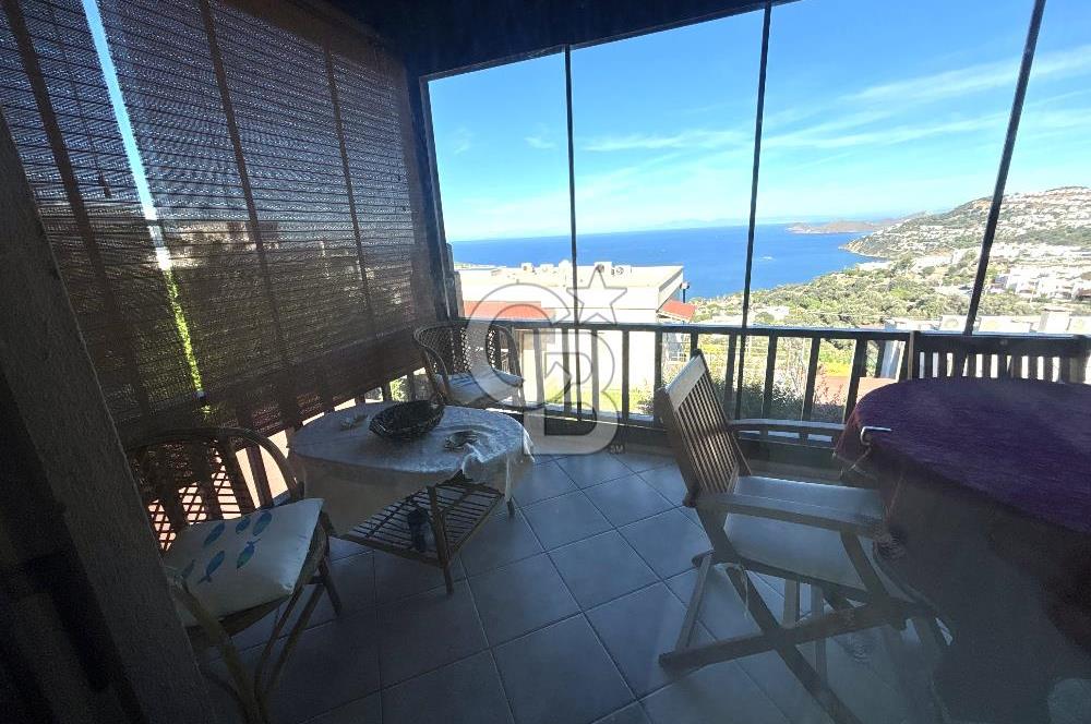 Bodrum Koyunbaba'da Kiralık Site İçi EşyalıDeniz Manzaralı Daire