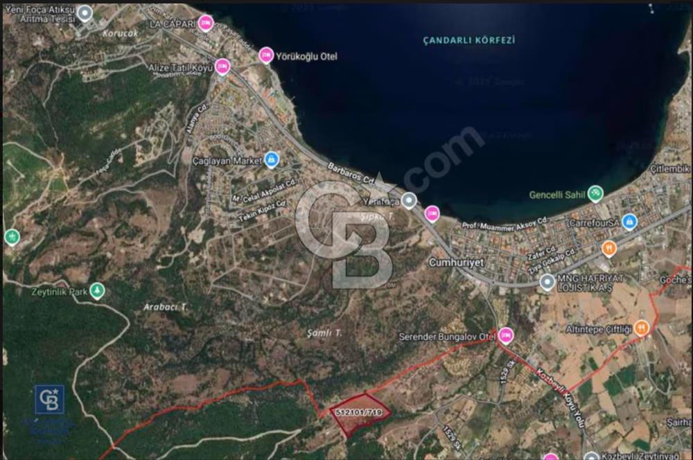 İzmir Foça / Kozbeyli Yan Yana 2 Adet 250 m² 2B Arazisi