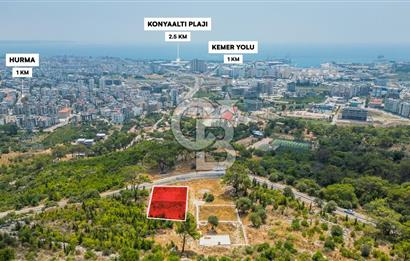 KONYAALTI HURMA'DA DOĞA VE ŞEHİR MANZARALI 912 m² ARAZİ