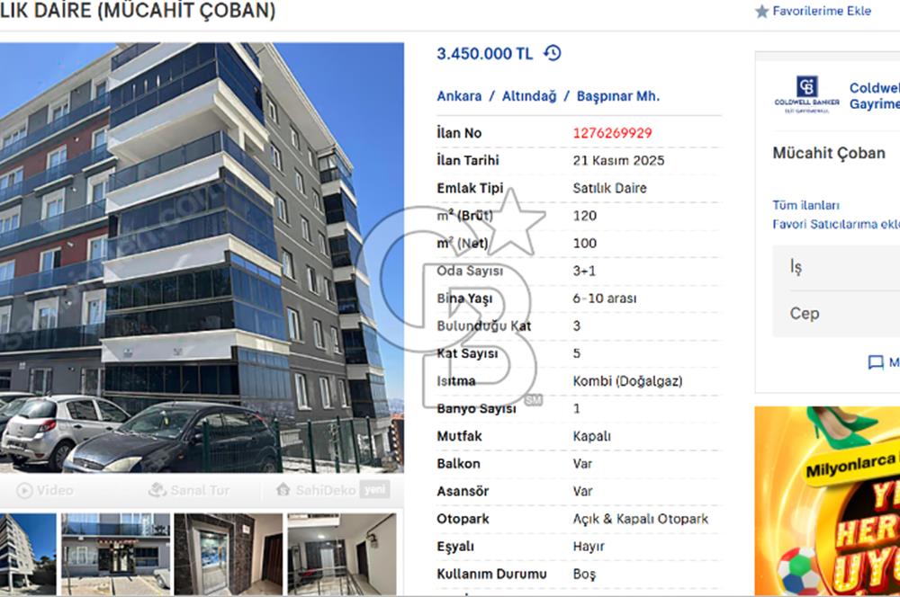 DOĞANTEPE SATILIK 3+1