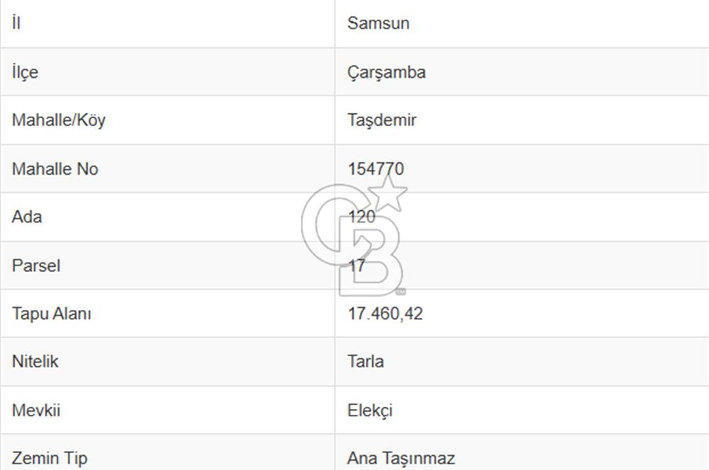 TAŞDEMİR YERLEŞİM MERKEZİNDE SATILIK TARLA