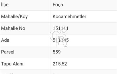 İzmir Foça Kocamehmetler Köy İçi Arsa