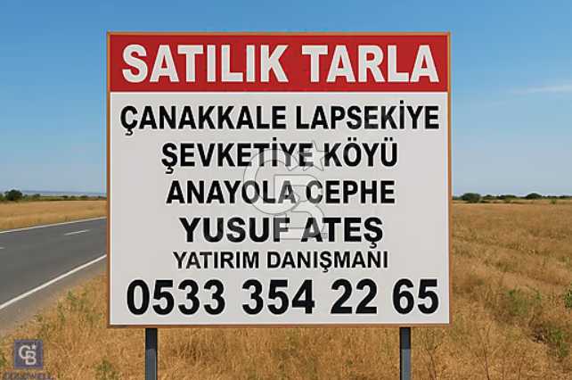 ACİL Çanakkale Lapseki Şevketiye Köyünde Satılık Tarla