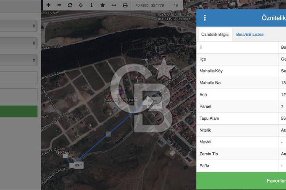 Gerede'de Yol Kenarı 561 m2 Tek Tapu Satılık Villa Parseli