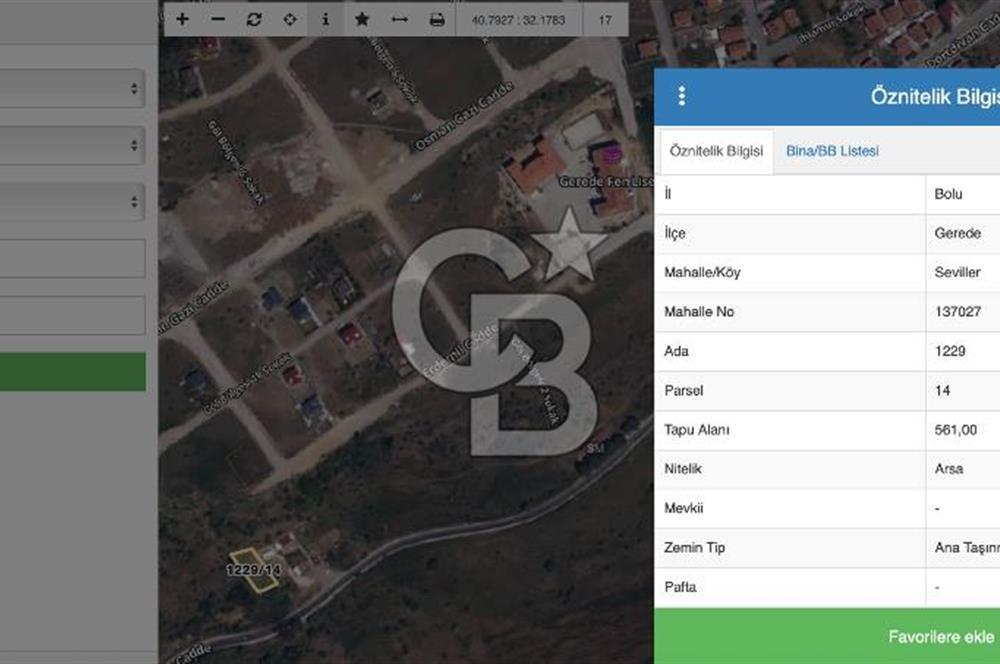 Gerede'de Cadde Üzeri Tek Tapu Satılık Villa Parseli