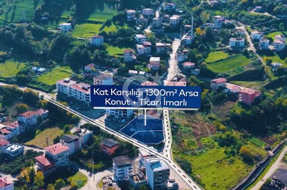 1300 m2 iki yola cepheli konut+ticari imarlı arsa