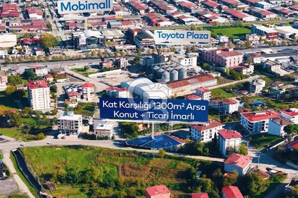 1300 m2 iki yola cepheli konut+ticari imarlı arsa