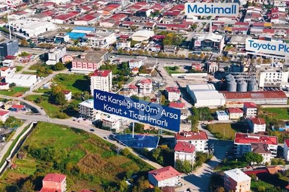 1300 m2 iki yola cepheli konut+ticari imarlı arsa