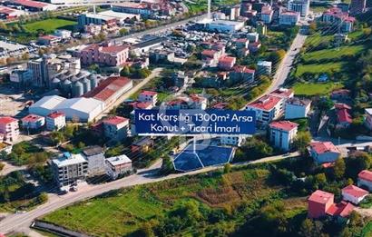 1300 m2 iki yola cepheli konut+ticari imarlı arsa