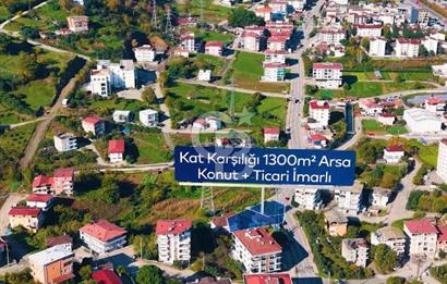 1300 m2 iki yola cepheli konut+ticari imarlı arsa