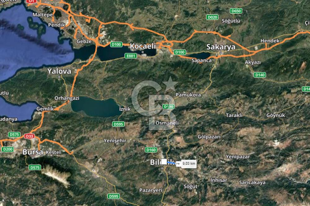 CB'DAN BİLECİK MERKEZ DERESAKARI, 3,400M2, MÜSTAKİL, SATILIK ARAZİ