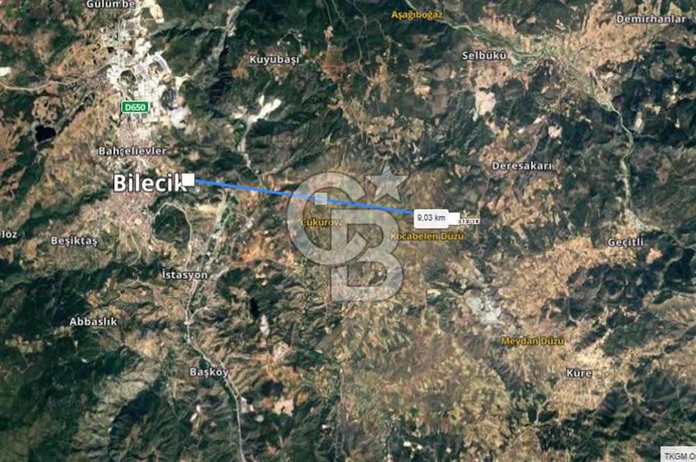 CB'DAN BİLECİK MERKEZ DERESAKARI, 3,400M2, MÜSTAKİL, SATILIK ARAZİ