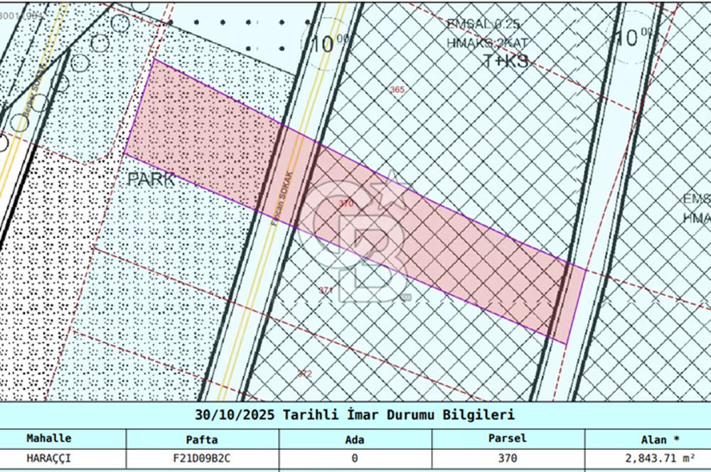 SATILIK HARAÇÇI MUAYENE İSTASYONUNUN YANINDA TİCARİ İMARLI ARSA