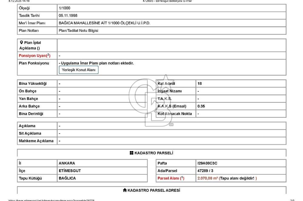 BAĞLICA BULVARI ÜZERİNDE 296 M2 SATILIK HİSSE