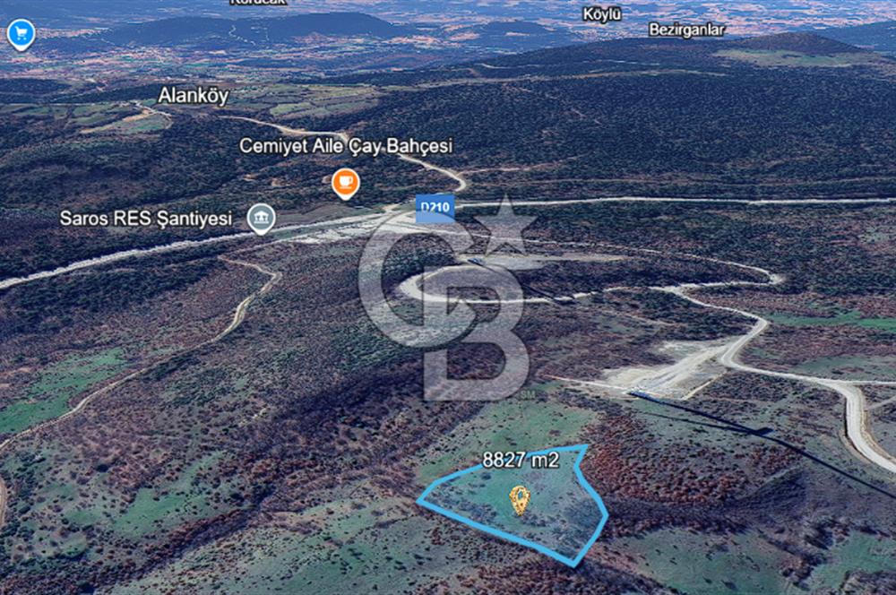 ÇANAKKALE DEDELER KÖYÜNDE ENERJİ YATIRIMINA UYGUN 8.827M² ARAZİ