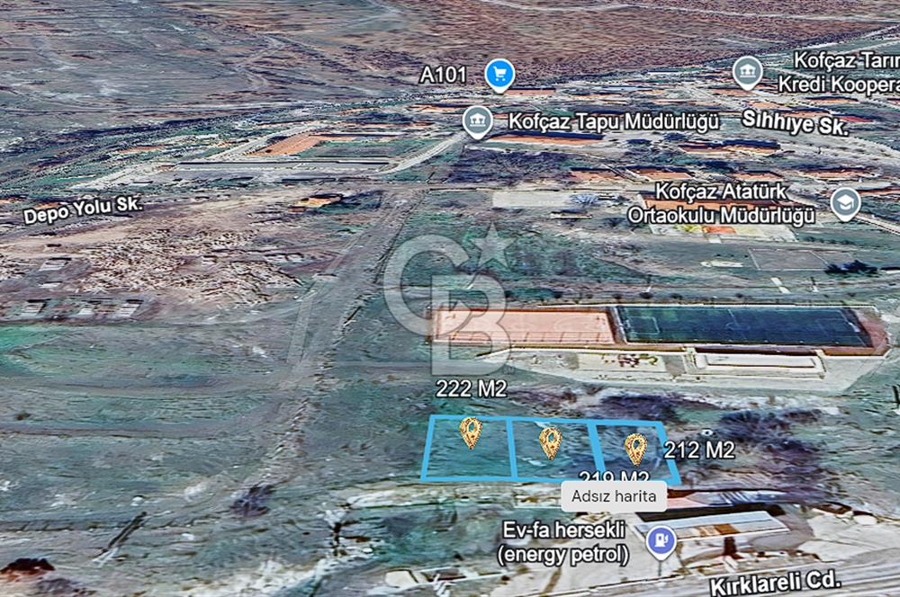 KOFÇAZDA %40 TİCARİ + KONUT İMARLI 222 M² SATILIK ARSA